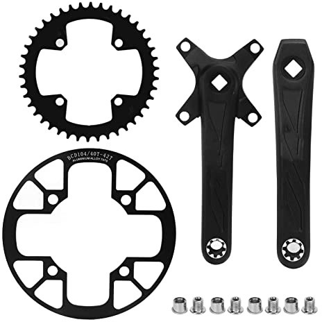 Ensemble de bras de manivelle de vélo 170 mm 104BCD pédalier en alliage d'aluminium avec plateau large étroit 42 T et disque de protection pour vélo de route de montagne