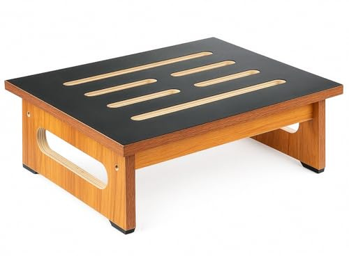 GREENSAPPIRE Wooden Step Stool for Adults & Seniors, Heavy Duty 450 lbs Capacity, Non-Slip Rubber Top & Feet, 5.5” High Platform Step Stool for Bedroom, Bathroom, Kitchen, Bedside, High Beds