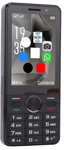 Tonysa Telefono Sbloccato 4G 2G 3G 4G Telefono Cellulare Doppia Scheda SIM Touch Screen HD da 3,5 Pollici Tasti Grandi WiFi Bluetooth 8.1 con Batteria da 2500 MAh per Anziani Viaggi (BLACK)