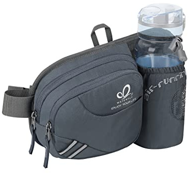 WATERFLY Fanny Pack Waist Bag: Waist Pack for Women Men with Water Bottle Holder Hiking Fanny Pack for Running Walking DogWalking Travel Cycling