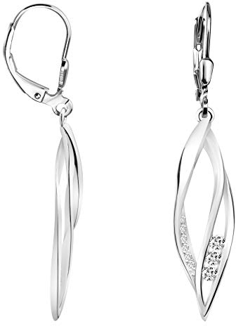 SOFIA MILANI - Damen Ohrringe 925 Silber - mit Zirkonia Steinen - Spiralen Ohrhänger - 20871