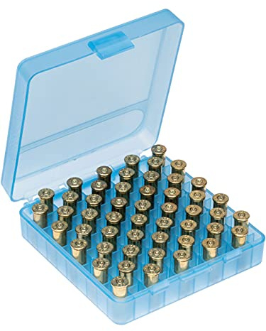 PARRA Ammo Box - 100 rounds – Ø 10mm / 3/8” - OAL 31mm / 1 1/4”, Blue