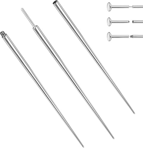 BodyAce 14 G 16 G 18 G titane Piercing Taper, tige d'insertion de nez sans filetage Outil d'aide à visser pour piercing d'oreille, kit d'étirement pour nombril/lèvre/sourcils Bijoux, Titane, Autres