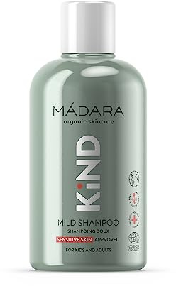 MÁDARA Organic Skincare | KIND Mildes Shampoo, 250 ml – Bio-zertifiziertes Baby Shampoo Für Die Ganze Familie, Reinigt Das Haar Sanft Und Macht Es Weich, Zugelassen Für Empfindliche Haut
