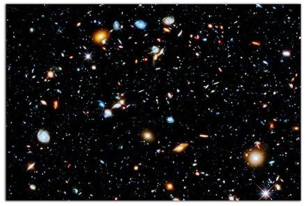 QUNYAAE Hubble Ultra Deep Field Space Telescope Poster Universe Planet Astronomy Wall Art Picture Print Canvas Painting Modern Room Aesthetic Boys Room Decor Poster 12x18inch(30x45cm)-Unframed