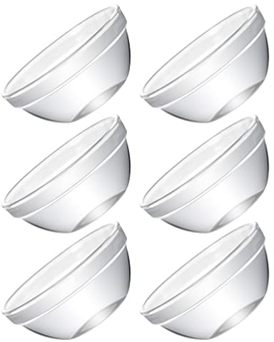 Lurrose 6Pcs Bols En Verre Bols De Service En Verre Empilables En Clair À Pudding À Dessert À Mélanger Récipients Alimentaires Pour À Domicile Taille