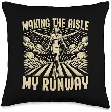 Making the Aisle my Runway Flight Attendant Throw Pillow