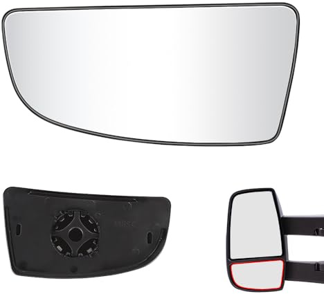 SENZEAL Lower Wing Mirror Glass Left Passenger Side for Ford Transit MK8 2014-2022 with Backing Plate 1855103 BK3117C718AB (Left)