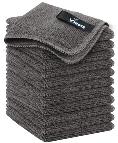VIVOTE Lot de 12 Chiffons de Nettoyage en Microfibre pour Cuisine, Super absorbants, épais, 20 cm x 20 cm, 300 g/m²