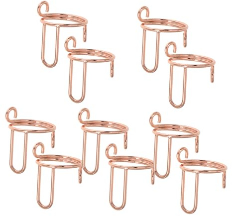 VICASKY Anillos para Uñas Ajustables de Cobre, Conjunto de 10 Piezas Reutilizables Diseño Elegante, Perfectos para Manicuras y Adornos de Uñas Versátiles