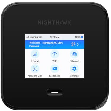 NETGEAR Nighthawk M7 Pro Mobile Hotspot Router 5G, Unlocked, International Roaming 125 Countries, WiFi 7, Portable Device for Travel, 13 Hour Battery Life (MR7450)