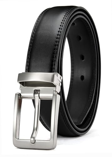 CHAOREN Leather Belts for Men - Mens Belts Leather 1 1/4 for Suits - Perfect for Dress Shoes with Removable Buckle