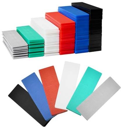 Pamtns 90 Piezas Cuñas Plastico Bloques de Acristalamiento de 1 a 6 mm Cuñas para Cristales 28 x 100 mm Bloques Espaciadores Cuna de Plastico Niveladoras Suelo para Puertas Ventanas de Piso