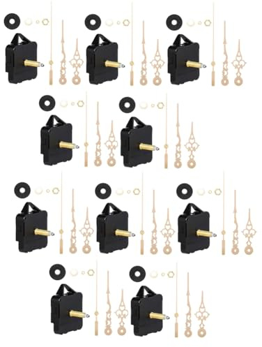 Veciado 10 Piezas de 31 mm Eje, Mecanismo de Movimiento de Reloj Cuarzo para Bricolaje, Kit de Manecillas, Herramienta de Reparación de Movimiento Reloj Pared, Accesorios y Piezas
