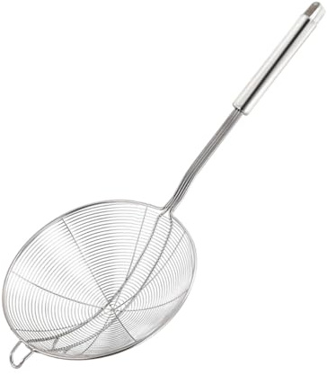 Veemoon Colador De Olla Caliente Acero Inoxidable 16 Cm Doble Espiral Mango Resistente Al Calor Utensilios Cocina Freír Pasta y Fideos Apto Lavavajillas