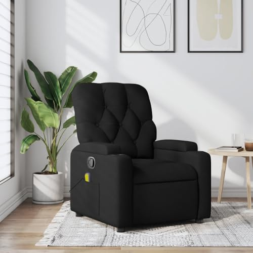 Frdhee Poltrona reclinabile da gaming, in tessuto nero, per soggiorno e camera da letto, home cinema