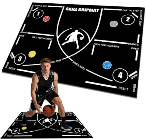 Tappetino da Basket e Calcio Tappetino da Allenamento, Tappetino Antiscivolo per Il Controllo Della Palla e L'allenamento dei Passi - Tappetino da Calcio per Bambini e Adulti, 120x86 cm