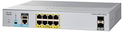 Cisco Catalyst 2960L-8PS-LL Switch di rete a 8 porte PoE+ Gigabit Ethernet, budget PoE 67 W, 2 porte uplink SFP da 1G, garanzia limitata a vita con formula avanzata (WS-C2960L-8PS-LL)