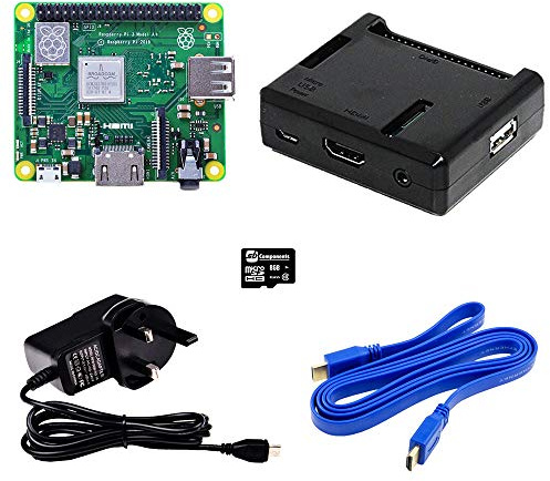 SB Composants Raspberry Pi 3 A + kit de démarrage avec étui Noir accès à Tous Les Ports