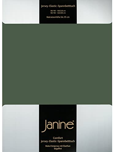 Janine Design Jersey Elastic Spannbetttuch olivgrün, 180x200 cm - 200x220 cm