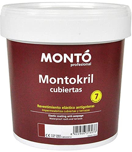 Revestimiento al Agua para Proteger e Impermeabilizar Cubiertas, Terrazas y Superficies Horizontales. Montokril Cubiertas (4L, Blanco 102)