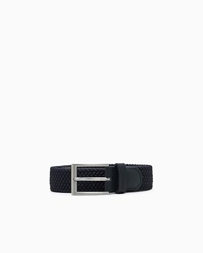 Armani Exchange Cintura da uomo intrecciata, Navy scuro, 75