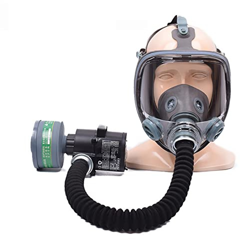 Jieotwice Soffiatore Elettrico Ricaricabile, Maschera Respiratoria a Pieno Facciale, Maschera Antigas, Maschera Antiappannamento Hd, Sistema Respiratorio Protettivo (Pacchetto 2)