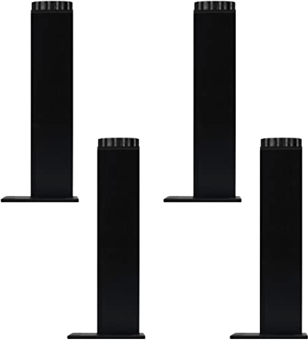 Tischbeine Höhenverstellbar, Schwarz Tischfüße, 4 Stück Mobelbeine, Höhe: 5-40cm Couchtisch/TV Tisch/Beistelltische/Kommode/Nachttisch Beine Aluminiumlegierung/Eloxierte Oberfläche (40cm,Schwarz)