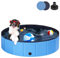 Ezilif Dog Paddling Pool, 2024 Upgraded Durable PVC Dog Pool with Hard Sides, Foldable Large Paddling Pool for Dogs with Hose Connector, Non-slip Dog Swimming Pool for Doggy/Pet Bath Tub 48x12