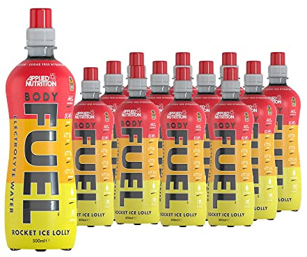 Applied Nutrition BodyFuel Electrolyte Water - Body Fuel Prime Drink with BCAAs and Vitamins, Fast Hydration (12 x 500ml) (Rocket ice Lolly)