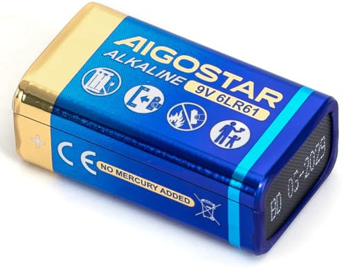 9V 6LR61 Alkaline Battery, 1 Unit, High Durability and Performance, Ideal for Electronic Devices and Toys.