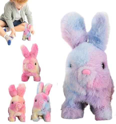 Hogvinnatil de salto electrónico, lúpulo de peluche - Figura de eléctrico de peluche suave, adultos interactivos electrónicos, animales de compañía retorciéndose animal para la sala de estudio, salón