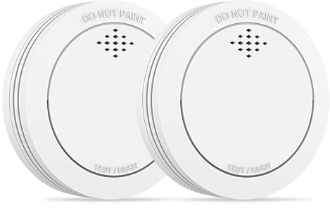 Rilevatore di fumo a 10 anni con montaggio magnetico, allarme di fumo in rete certificati TÜV-Rheinland con batteria sostituibile, allarme antincendio da 85 db, funzione muta 2 pezzo