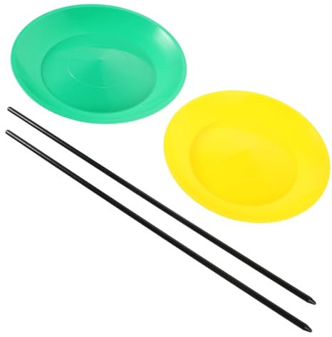 Milisten 2pezzi Piatto Rotante Per Giocolieri Set Per Principianti Con Bastoncini Giocattolo Da Circo Kit Per Sviluppo Delle Abilità Feste e Spettacoli