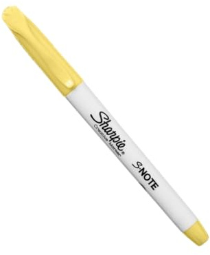 Sharpie S‑Note Creative Marker - Highlighter Chisel Tip Lemonade Ink | Water-Based Pastel Marker | Dual-End for Highlighting, Drawing, Journaling & More | Single Count