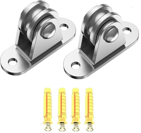 di puleggia per garage, dispositivo di serraggio in acciaio | Puleggia di deviazione ad alta resistenza – per garage, attrezzi da fitness, kayak, sollevamento, casa, lavoro