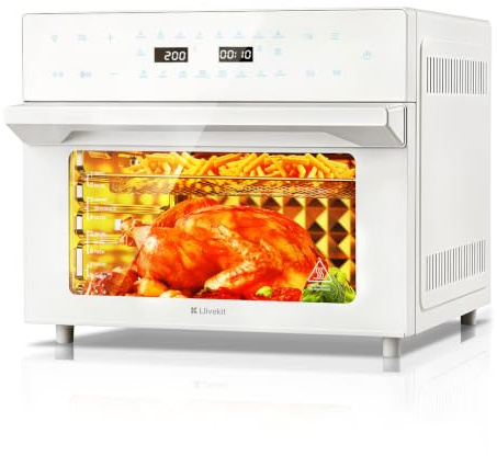 LLIVEKIT 30L Friggitrice ad Aria Forno XXL con Girarrosto Rotante
