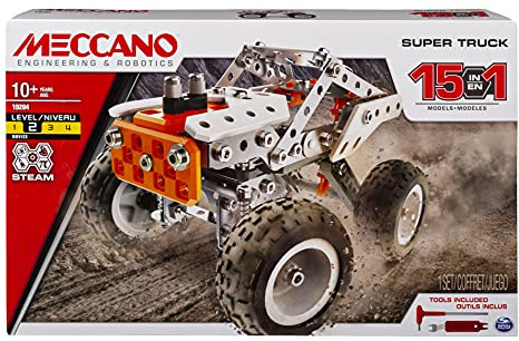 MECCANO, 15-in-1 Super Truck, S.T.E.A.M. Building Kit, for Ages 10 and Up
