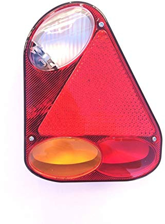 Luz Trasera antiniebla Intermitente Triangular Reflector Derecho con Cable para Remolque, tráiler, Caravana, camión