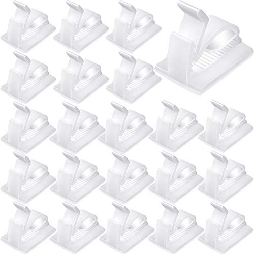 120 Pièces Clips de Câble Extérieurs Clips de Gestion de Câbles Adhésifs Clips de Fil Collant Support de Fil Organisateurs de Crochets de Câbles pour Maison Lumineuse Suspendue Fée Noël(M, Blanc)