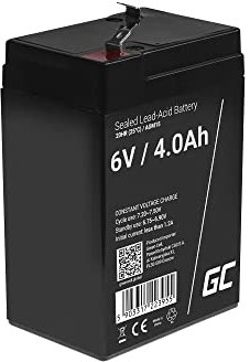 Green Cell AGM 6V 4Ah Akku VRLA Blei-Batterie Bleiakku Ersatzakku Gelakku Akkubatterie Zyklenfest Unbemannt Spielzeug Elektro Spielzeug Alarm Notstrom Kinderfahrzeuge Kinder-Quad AGM15 Schwarz