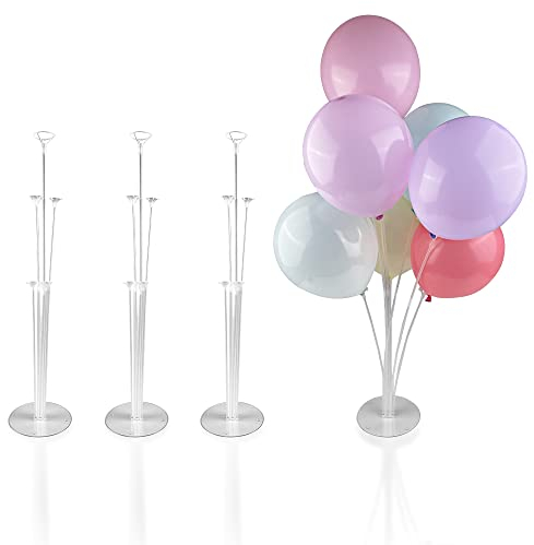 Gvolatee 4 Stück Ballon Stick Halter Balloon Stand Kit Luftballons Ständer Halter Ballonhalter Tischballonständer Ballon Halterung Ballonzubehör für Party Dekoration Geburtstag Hochzeitsdekoration