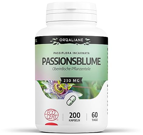 Bio Passionsblume - Passion Flower - 690 MG/Tag - 200 Kapseln | Premium Naturprodukt