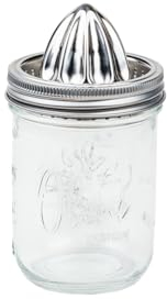 LIEBLINGSGLAS manuelle Zitronenpresse mit passendem Glas - Original Oleni Mason Jar (500ml) - Hochwertiges Set aus Hand- Zitruspresse und Glas - Praktisches Geschenk für Frauen & Männer