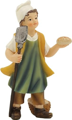 FADEDA Bagar/höjd: 8 cm/handmålad/detaljerade krubbfigurer – julbord, dekoration, krubbtillbehör