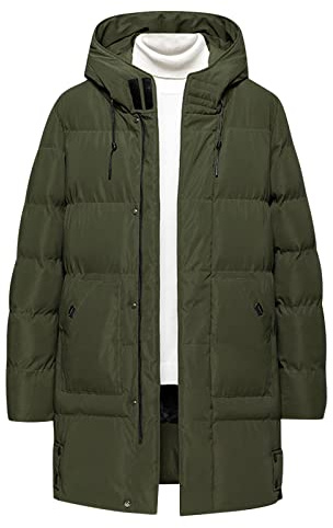 Abrigo con capucha Hombre Invierno Chaqueta Casual Algodón Gruesa Moda Chaqueta largo Cardigan Caliente Sudadera Outwear Cálido parka plumas Deportivo Tops Talla grande Acolchado Cazadora 2024