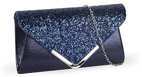 Zercart Women Envelope Clutch Bag Sequins Clutch Bag Shoulder Bags With Chain Strap Elegant Sparkly Handbag Evening Clutch Bridal Prom Party Wedding Handbag