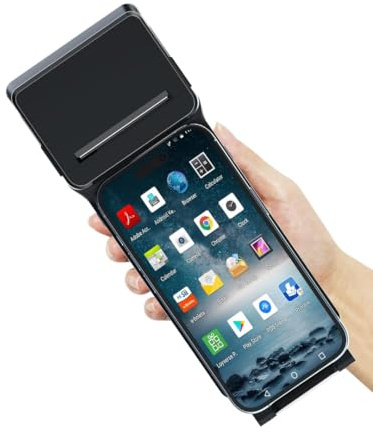 Multzo POS XP-P1 Portable Thermal Printer, USB & Bluetooth, 58mm Paper Width, High-Speed Printing, 1D/2D Barcode Scanning, Compatible with Windows, Linux, Android, iOS (Black)