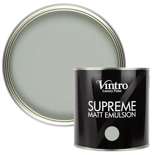 Vintro | Green/Blue Luxury Matt Emulsion | Smooth Chalky Finish | Multi Surface Paint | for Walls, Ceilings, Wood and Metal 2.5L (Green/Blue - Duck Egg, 2.5 Litres)