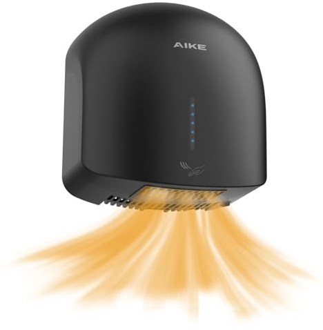 AIKE GentleAir Secamanos Secador de Manos Silencioso, para Hogar & Baños, AC220V-240V, Negro Medianoche